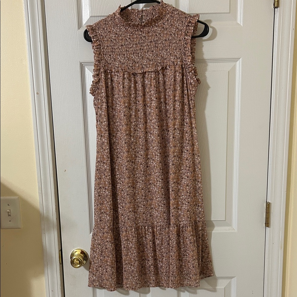 Maurices Floral Smocked Midi Dress - Brown